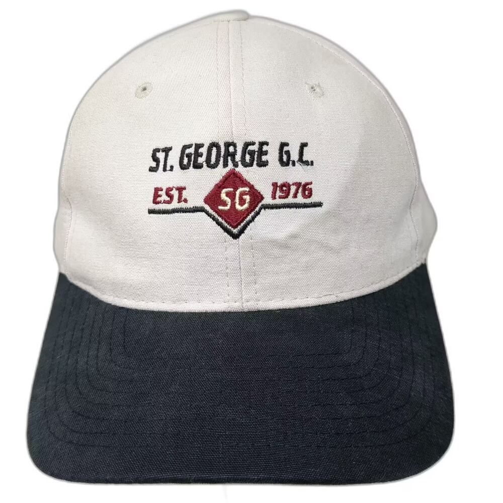Town Talk St. George G.C. Baseball Cap Beige Blue Hat Slideback OS Embroidered